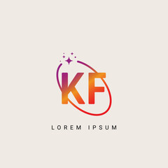 KF FK unique logo vector template illustration