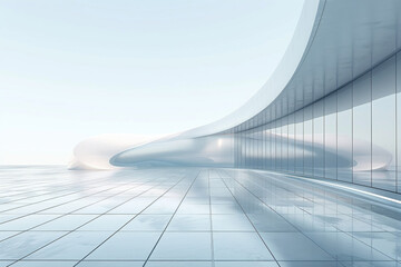 Concrete outdoor square building,Empty architectural background.