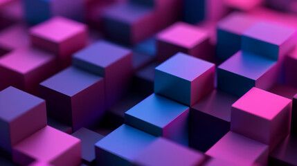 Fototapeta premium Digital style background with smooth 3d cubes, dark matte pastel colors, aesthetic business concept. Generative AI