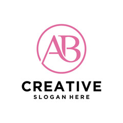 Minimalist luxury AB letter logo Fashion design