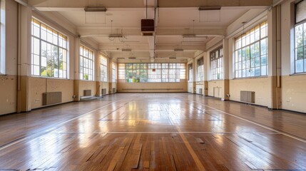 An Indoor Sports Hall, Empty Light, High Space, High Quality Background