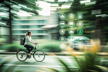 Obraz premium user interface with green, nature-inspired design elements,sustainability.