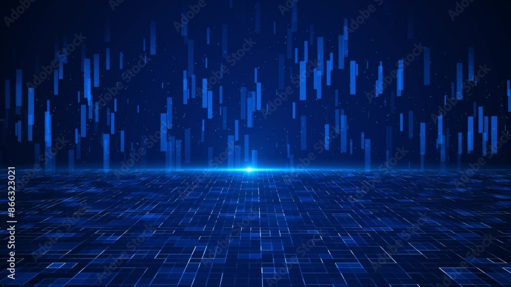 Aufkleber digital sci-fi deep cyber stage waves technology cyber lines background tech hud hologram grid video