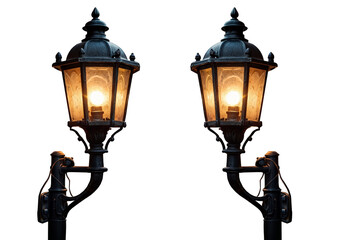 modern classic design street lighting lamp Brussels, Street photography. Lights on for people walking. City lamppost close-up. Street evening landscape in the capital of European Union in spring time