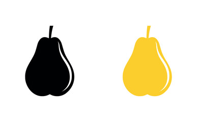 Pear icon on white background. Vector illustration in trendy flat style