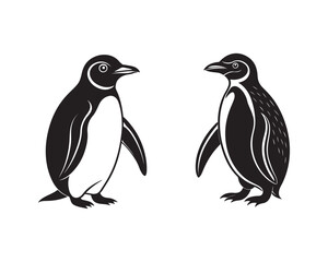 Naklejka premium Silhouette a penguin bird