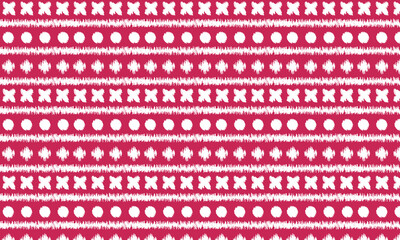 Ikat abstract lattice ethnic art. Seamless pattern in tribal, folk embroidery style. Aztec geometric art ornament print.