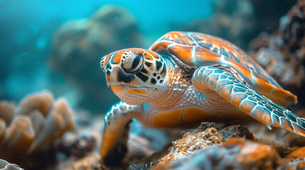 turtle in sea
