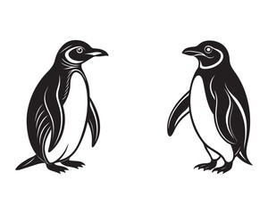 Obraz premium Silhouette a penguin bird