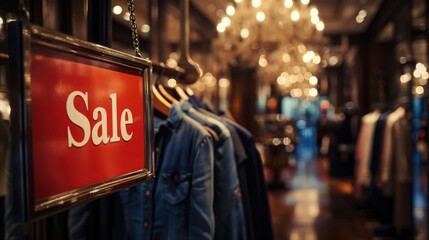 Fototapeta premium Elegant Sale Sign in High-End Boutique Display