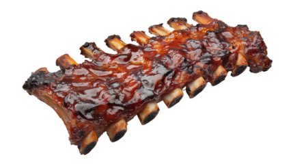 Delicious barbecue ribs with rich sauce, perfectly grilled and ready to savor, ideal for food lovers wanting a mouth-watering meal.