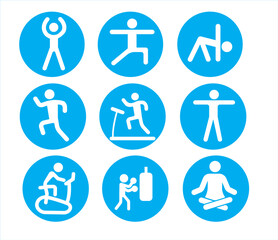 Sports icon pictogram set. Sport icons, sport pictograms vector illustration