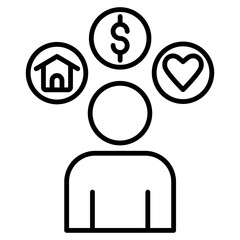 Fototapeta premium public service icon black line and black glyph