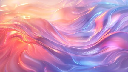 Obraz premium Abstract holographic background with pink, blue, and orange iridescent liquid. Concept of futuristic technology, science fiction, and artificial intelligence