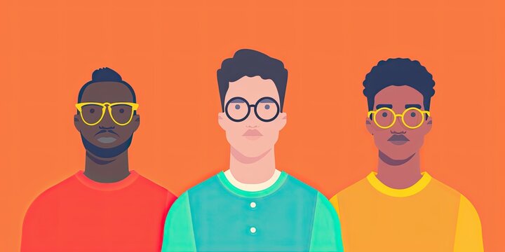 Team dynamics flat design front view cooperative effort animation triadic color scheme