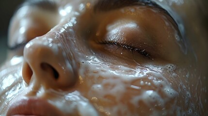 Fototapeta premium Close-up of anti-aging treatment applied to skin.