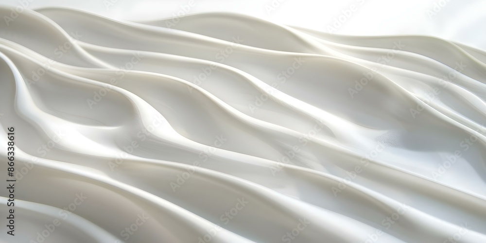 Poster flat white wave texture background in sunlight top view minimalistic design. concept minimalistic de