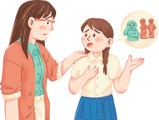 Kid Seeks Advice from Counselor Illustration