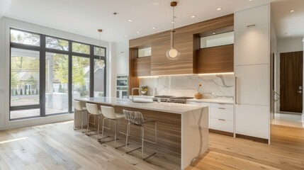 modern interior of a kitchen, beautiful kitchen design