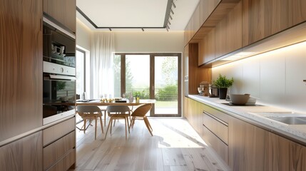 Fototapeta premium modern interior of a kitchen, beautiful kitchen design