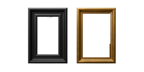 window frame, wooden picture frame with transparent background