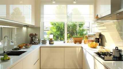 kitchen interior of a modern house apartment
