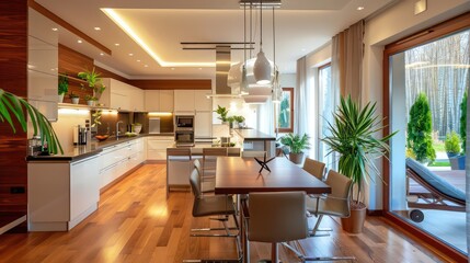 Fototapeta premium kitchen interior of a modern house apartment