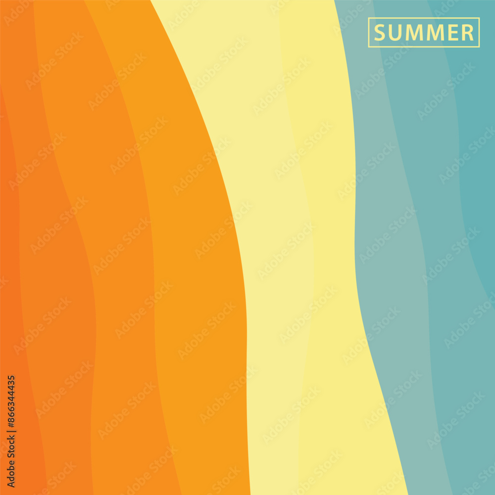 Poster abstract background design with summer color theme, with wavy patterns,abstract summer wave backgrou