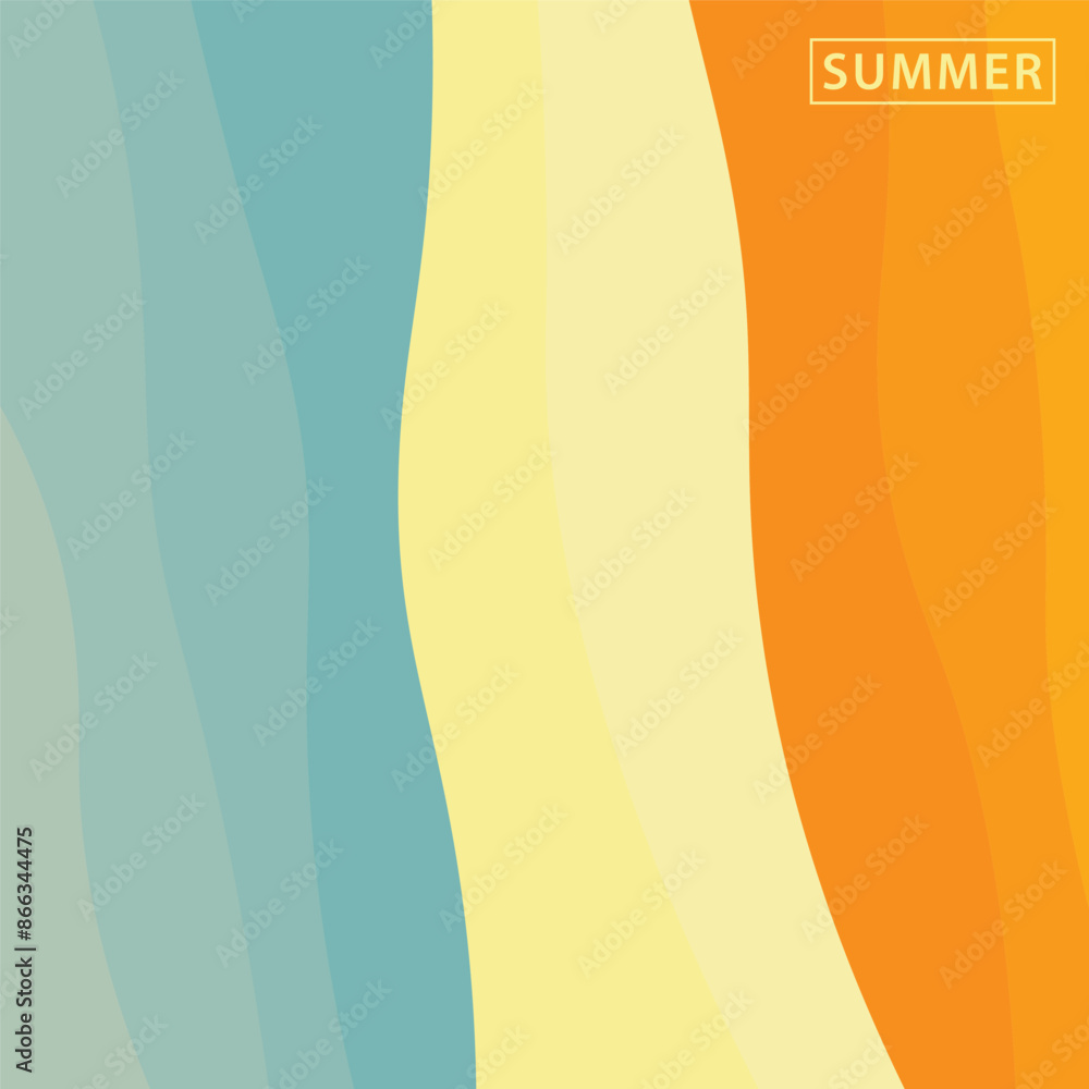 Poster abstract background design with summer color theme, with wavy patterns,abstract summer wave backgrou