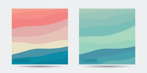 Abstract background design with summer color theme, with wavy patterns,Abstract summer wave background,