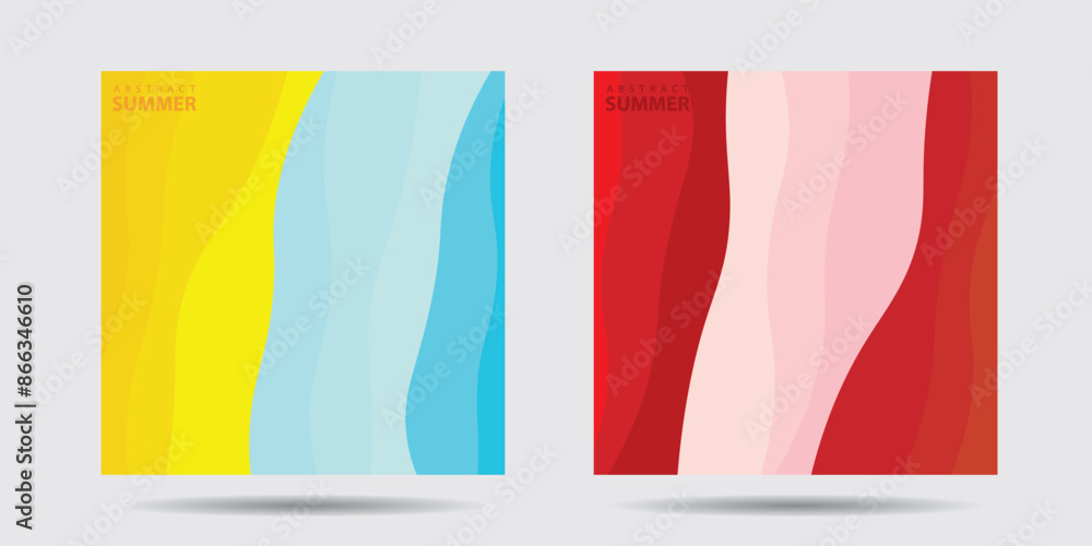 Poster abstract background design with summer color theme, with wavy patterns,abstract summer wave backgrou