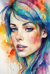 portrait of a person with colorful makeup
