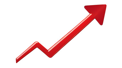 Red arrow sign isolated Pointer in finance charts Guiding direction and wayfinding in navigation