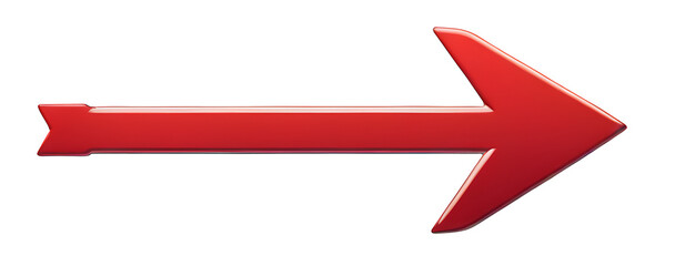 Simple sign of a red arrow wayfinding or direction for Business success Isolated Copy Space 