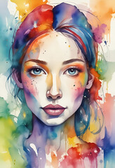 portrait of a woman with painted face