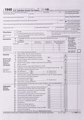 Obraz premium Fill out US tax form 1040 for verification and refund