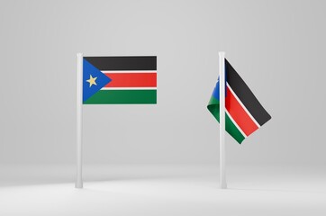South Sudan Flag 3d Illustration Stock Image	
