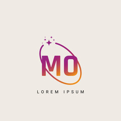 MO OM unique logo vector template illustration