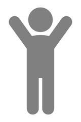 両手をあげている人