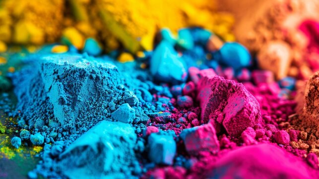 Vivid colored powder pigments in a vibrant composition