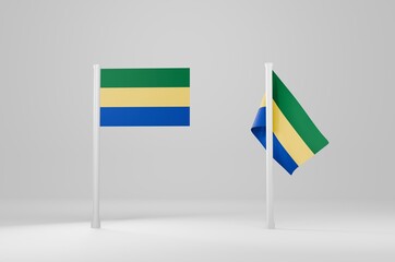 Gabon Flag 3d Illustration Stock Image	
