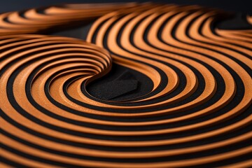 Fototapeta premium Abstract kinetic sculpture with magnetic sand patterns, influenced by magnets, 8k