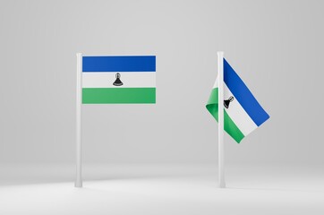 Lesotho Flag 3d Illustration Stock Image	