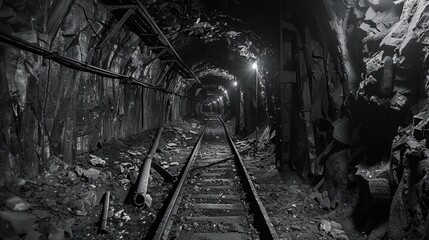 Naklejka premium Interior of former coal mine site
