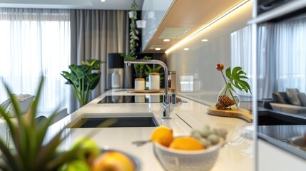 Fototapeta premium clean interior design of modern kitchen, home. different angles, professional photography