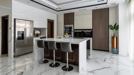 clean interior design of modern kitchen, home. different angles, professional photography