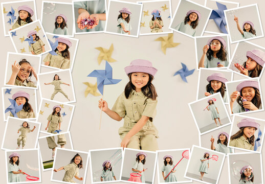 Photo Collage Frame Effect Mockup