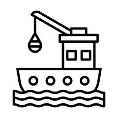 Fishing Boat line icon