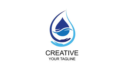 Water Drop - water hand  drop logo Minral water logo 