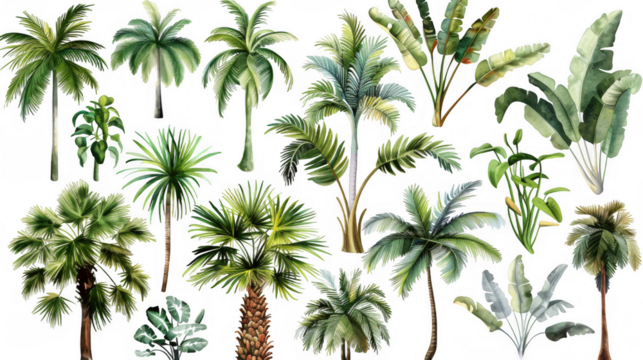 Watercolor Tropical Plant Collection